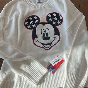 Old Navy White Mickey Mouse Star Sweater